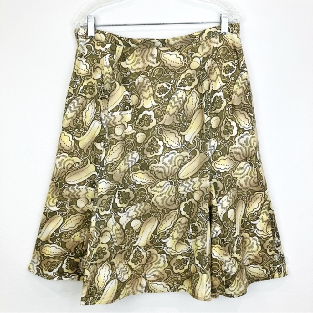 J.Jill Cottagecore Floral Print Flared Cotton Skirt Sz 12